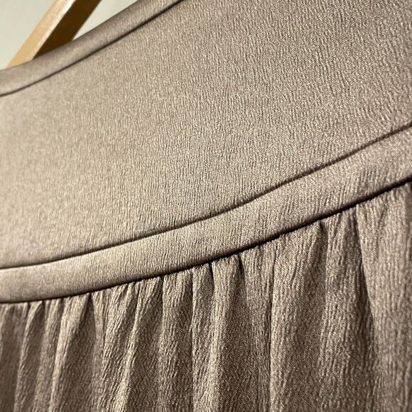 ~ Diane von Furstenberg 4 Raton Stretch Silk Blend Blouse V-neck Bronze Top - Picture 14 of 16